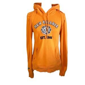 New Balance Dark Yellow Navy White Distressed Hoodie Small